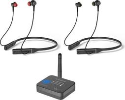 "Avantree Aura Loop Dual" - "Auracast" belaidės TV ausinės - 2 poros, skirtos klausytis kartu, 3 ekvalaizerio režimai, įskaitant aiškų dialogą senjorams, transliacija iš vieno į daugelį