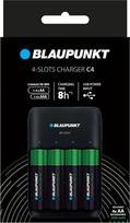 "Blaupunkt" standartinis įkroviklis, skirtas 1-4 NI-MH akumuliatoriams, įkrovimo trukmė 8-10 valandų, 4 AA "Blaupunkt" akumuliatoriai