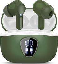 "Bluetooth" ausinės, belaidės "Bluetooth 5.4" ausinės, 4 ENC triukšmo slopinimo mikrofono ausinės, "HiFi Stereo Deep Bass", 40H atkūrimo laikas, IP7 vandeniui atsparios ausinės, jutiklinis valdymas, LED ekranas, retro žalia