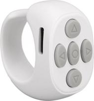 "Bluetooth" nuotolinio valdymo pultas ir "Android" - belaidis žiedinio dizaino slinkimo puslapio sukiklis su užrakto nuotolinio valdymo pultu, skirtas asmenukėms (baltas)