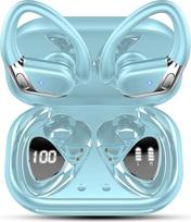 "Bluetooth" sporto ausinės, belaidės "Bluetooth 5.4" ausinės su 4 ENC triukšmo slopinimo mikrofonu, 50 valandų trukmės belaidės ausinės, "HiFi Stereo" ausinės, IP7 atsparios vandeniui, dvigubas LED ekranas