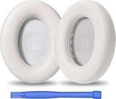 "Bose QuietComfort Ultra" pakaitiniai ausų įdėklai - atminties putos ir baltyminė oda, suderinami su "Bose QC Ultra" ausinėmis, triukšmo izoliacija, komfortas, baltas dūmas