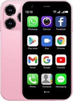 "CatCalls" mini išmanusis telefonas, atrakintas 4G mobilusis telefonas, 3,0 colių, 32GB, išplečiamas iki 128GB, dviguba SIM kortelė, dviguba kamera, "Android 10.0", palaiko "WiFi", "Bluetooth", atsarginis telefonas (XS15-Pink)