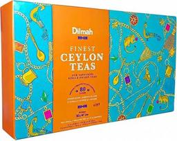 "Dilmah" arbatos dovanų rinkinys - 8 Ceilono arbatos dėžutėje - 80 arbatos maišelių - pusryčių arbata, "Earl Grey", žalioji arbata, ličiai ir imbieras