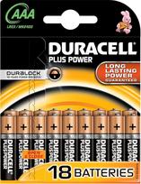 "Duracell MN2400 Plus Power" šarminės AAA dydžio baterijos (18 vnt.)