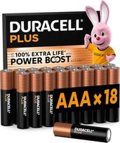 "Duracell Plus" AAA mikro šarminės baterijos, 1,5 V LR03 MN2400, 18 vnt. (tik "Amazon")