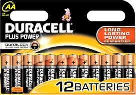 "Duracell Plus" AA šarminės baterijos LR6, 12 vnt.