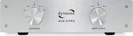 "Dynavox AUX-S PRO" 5 RCA įvesties išplėtimo jungiklis su dviem stereofoninio ir erdvinio stiprintuvo jungtimis - sidabrinis