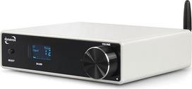 "Dynavox" DA-200 HiFi stiprintuvas, kompaktiškas D klasės stereofoninis skaitmeninis stiprintuvas su BT 5.0, USB-DAC, optiniu ir koaksialiniu kanalais, žemų dažnių garsiakalbio išvestimi, elegantišku aliuminio korpusu, idealiai tinka kompiuterio garso ir