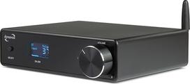 "Dynavox" DA-200 HiFi stiprintuvas, kompaktiškas D klasės stereofoninis skaitmeninis stiprintuvas su BT 5.0, USB DAC, optiniu ir koaksialiniu kanalais, žemų dažnių garsiakalbio išvestimi, elegantišku aliuminio korpusu, idealiai tinka kompiuterio garso ir
