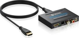 "eSynic" profesionalus HDMI garso ekstraktorius 4K 30Hz garso skirstytuvas su SPDIF/Optisch RCA L/R ir 3,5 mm jungtimi PCM2.0, Dolby, DTS5.1, DTS5.1, skirtas išoriniams įrenginiams, pvz., PS5/ Fire TV