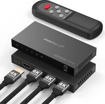 "Fosmon" 3 prievadų HDMI 4K jungiklis su nuotolinio valdymo pulteliu, 4K@60Hz HDCP 2.2 18Gbps, automobilinis HDMI 2.0 jungiklis 3x1 Splitter Hub, suderinamas su PS5, "Xbox X|S", "Apple TV", DVD, nešiojamuoju kompiuteriu, monitoriumi