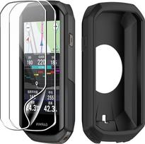 "Garmin Edge 1050" mobiliojo telefono dėklas su 2 dalių TPU ekrano apsauga, GPS dviračio kompiuterio ekrano apsaugos priedai (juodas)