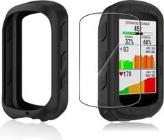 "Garmin Edge 540" dviračių kompiuterio dėklas, yystao silikoninis apsauginis dėklas, suderinamas su "Garmin Edge 840", su minkšta TPU ekrano apsauga, atsparus smūgiams, dulkėms, atsparus vandeniui, juodas