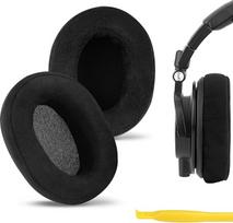 "Geekria Comfort" patogūs mikropluošto pakaitiniai ausų įklotai, skirti "Audio-Technica" ATH-M50, M50X, M60X, M50S, M50cwh, M50xBT2, ATH-M45/M35/M30/M20 remonto dalims (juodi)
