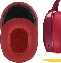 "Geekria QuickFit Protein Leather" pakaitiniai ausų įdėklai "Skullcandy Crusher Wireless", "Crusher Evo", "Crusher ANC", "Hesh 3" ausinėms, ausų įdėklai, ausinės, ausų kaušeliai, remonto dalys (raudona)