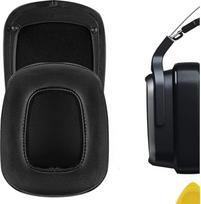"Geekria QuickFit" pakaitinės baltyminės odos ausų pagalvėlės "Razer Tiamat 7.1 V2" ausinių ausinių pagalvėlės su plastikine plokštele Ausinių ausinių pagalvėlės remonto dalys