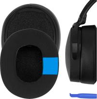 "Geekria Sport Cooling Gel" pakaitiniai ausų įdėklai, suderinami su "Skullcandy Crusher Wireless/Crusher EVO/Crusher ANC", "Hesh 3/Hesh EVO/Hesh ANC", "Venue ANC" ausinėmis, remonto dalys (juodos spalvos)