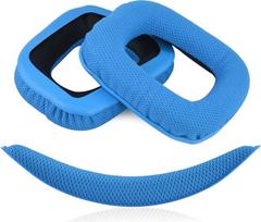 "Geekria" pakaitinės ausų pagalvėlės "Logitech G430 G930" ausinių pagalvėlės + pakaitinis ausinių lankelis / pagalvėlės pagalvėlės remonto dalys (mėlyna)