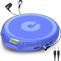 "Gueray" CD grotuvas Nešiojamasis CD grotuvas Asmeniniai CD grotuvai su ausinėmis LCD ekranas Apsauga nuo nuslydimo HiFi klasikinis CD muzikos grotuvas PROG atminties funkcija CD grotuvai automobiliui, namams (mėlyna)