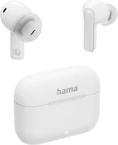 "Hama" "Bluetooth" ausinės (belaidės, TWS ausinės, aktyvaus triukšmo slopinimo, ausinės su įkrovimo stotele, ENC, į ausis, USB-C greitasis įkrovimas, "Bluetooth" ausinės, programėlės / balso valdymas, jutiklinis valdymas), baltos spalvos