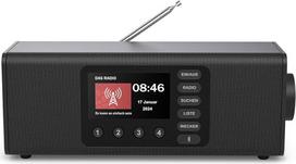 "Hama" skaitmeninis radijas (DAB radijas su dideliu ekranu, virtuvės radijas, DAB+/FM/Bluetooth srautiniam siuntimui, lengvai valdomas radijo imtuvas vyresnio amžiaus žmonėms, žadintuvas, nedidelis stereo radijas su geru priėmimu) Juodas