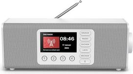 "Hama" skaitmeninis radijas (DAB radijas su dideliu ekranu, virtuvės radijas, DAB+/FM/Bluetooth srautiniam siuntimui, lengvai valdomas radijo imtuvas vyresnio amžiaus žmonėms, žadintuvas, nedidelis stereo radijas su geru priėmimu), baltas