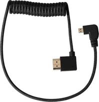 "HangTon Micro HDMI" kabelis 4K 8K, skirtas "Sony A7C ZV-E1", "Canon R6ii R5C R10", "ATOMOS Ninja V Ultra Shinobi" monitoriui, didelės spartos lankstus juodas spiralinis 50 cm