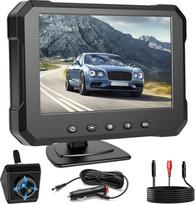 "Hikity" atbulinės eigos kameros kabelis 5 colių automobilinis rinkinys su galine kamera, pasukama 360° kampu 1080P su naktiniu matymu IP68 atsparus vandeniui + atbulinės eigos linija sunkvežimiams, priekaboms, kemperiams, autobusams, nameliams ant ratų,