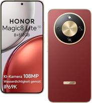 "HONOR Magic8 Lite" 5G išmanusis telefonas, dirbtinio intelekto kamera 108 MP, 7330 mAh baterija, 8GB RAM, 512GB atminties, 6,79 colių ekranas, "Snapdragon 6 Gen 4", atsparumas kritimui iš 2,5 m gylio, IP69K IP68, raudonas