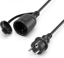 "Infitronic" guminis ilgintuvas - 10 m ilgio kabelis su apsauginiu kištuku ir apsauginiu kištuku - 230 V / 16 A ilgintuvas - IP44 (10 m)