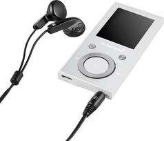 "Intenso Video Scooter BT" MP3 grotuvas su "Bluetooth 5.0", 1,8 colio spalvotu ekranu, 64GB "MicroSD", USB-C, iki 18 valandų veikianti baterija, ausinės, baltos spalvos