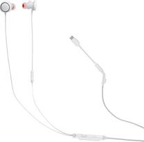 "JBL Quantum 50C" laidinės vidinės ausinės su USB-C žaidimų ausinės su "JBL QuantumSURROUND" garsu, suderinamumu su įvairiomis platformomis, mikrofonu, nukreiptu į balsą, garsumo slankikliu ir nutildymo jungikliu, baltos spalvos