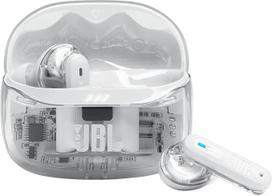 "JBL Tune Beam Ghost 2" belaidės "Bluetooth" ausinės į ausis su triukšmo slopinimu, 48 valandų atkūrimo laikas, IP54 apsauga nuo vandens ir dulkių, kelių taškų ryšys, ergonomiškas dizainas, baltas vaiduoklis