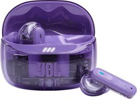 "JBL Tune Beam Ghost 2" belaidės "Bluetooth" ausinės į ausis su triukšmo slopinimu, 48 valandų atkūrimo laikas, IP54 apsauga nuo vandens ir dulkių, kelių taškų ryšys, ergonomiškas dizainas, violetinės spalvos "Ghost