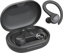 "JLab Go Air Sport", belaidės ausinės į ausis, "Bluetooth" ausinės sportui - sportinės ausinės, 32+ valandų, USB įkrovimo dėklas, 3 EQ garsas - tikros belaidės ausinės sporto salei, bėgimui, juodos spalvos