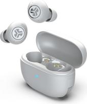 "JLab Go Pop ANC In-Ear Bluetooth" ausinės, aktyvaus triukšmo slopinimo belaidės ausinės, 24 valandų trukmės, tikros belaidės ausinės, IP55, atsparios prakaitui, daugiataškės, debesų baltos spalvos