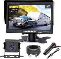 "Kairiyard" atbulinės eigos kameros rinkinys su 7 colių HD LCD monitoriumi ir 170° plačiu kampu, vandeniui atspari IP69 atbulinės eigos kamera, skirta sunkvežimiams, priekaboms, autobusams, mikroautobusams ir žemės ūkiui