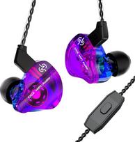 "keephifi CCZ DC01 Pro In-Ear Monitor" ausinės, 1DD "Bass HiFi IEM" ausinės, V formos laidinės ausinės, nuimami 2 kontaktų Z-OFC kabeliai muzikantams, būgnininkams (violetinės spalvos, su mikro)