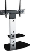 "King" konsolinis televizoriaus stovas su laikikliu Sidabrinis suapvalintas 70 cm nuo 32" - 60" colių, skirtas HD plazminiams LCD LED OLED lenktiems televizoriams