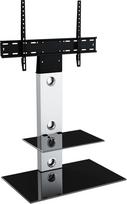 "King" televizoriaus stovas 32-60 colių LCD/LED/plazminiams televizoriams su laikikliu ir kabelio vedliu (kvadratinis, sidabrinės/juodos spalvos)