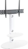 "King" televizoriaus stovas 32-60 colių LCD/LED/plazminiams televizoriams su laikikliu ir kabelio vedliu (ovalus, baltas/baltas)
