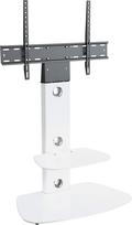 "King" televizoriaus stovas 32-60 colių LCD/LED/plazminiams televizoriams su laikikliu ir kabelio vedliu (apvalus kvadratinis, baltas/baltas)