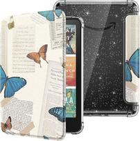 "MoKo" dėklas naujam 7 colių "Kindle Paperwhite 2024 12th Gen" ir "Kindle Coloursoft Signature Edition 2024", itin skaidrus, minkštas, lankstus, blizgantis TPU dėklas, lengvas, su automatinio budėjimo/užmigimo funkcija, vintažinis