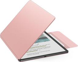"MoKo" magnetinis dėklas naujam 11 colių "Kindle Scribe 2025" (3 kartos) ir "Kindle Scribe Colorsoft 2025" (1 kartos) - plonas "Folio Premium" PU odos dangtelis su rašikliu ir automatiniu miego žadinimu, rožinio aukso spalvos