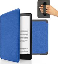 "MyGadget" dėklas 12 kartos "Kindle Paperwhite" [2024 - SA569P - 7 colių] su dirželiu rankai ir automatinio užmigimo | pabudimo funkcija - tamsiai mėlynos spalvos atverčiamas dėklas