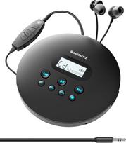 "Oakcastle CD100" nešiojamas retro "Bluetooth" CD grotuvas su laidinėmis ausinėmis, nedidelis "Discman" CD grotuvas, su "Aux" kabeliu, tinkamas naudoti automobilyje (AUX kabelis pridedamas), 12 valandų veikianti baterija