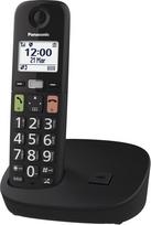 "Panasonic" KX-TGU110EXB skaitmeninis belaidis telefonas, bazinė stotis ir 1 ragelis, LCD ekranas, dideli mygtukai, mėgstamiausiųjų mygtukas, suderinamas su klausos aparatais, juodas