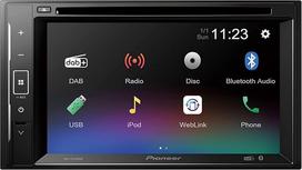 "Pioneer" AVH-A240DAB-AN 2-DIN daugialypės terpės grotuvas, 6,2 colio "ClearType" jutiklinis ekranas, išmaniojo telefono jungtis, USB, DAB/DAB+ skaitmeninis radijas, "Bluetooth", 13 juostų grafinis ekvalaizeris, įskaitant anteną