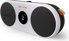 "Polaroid P2" galingas nešiojamasis belaidis "Bluetooth" garsiakalbis, įkraunamas su dvigubu stereofoniniu suporavimu - juodai baltas